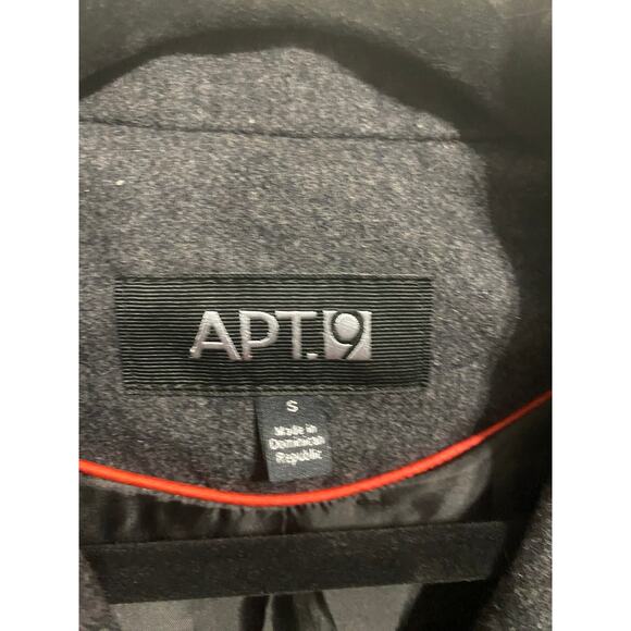Apt 9 Peacoat Gray Size Small Collared Wool Blend - Picture 2 of 14